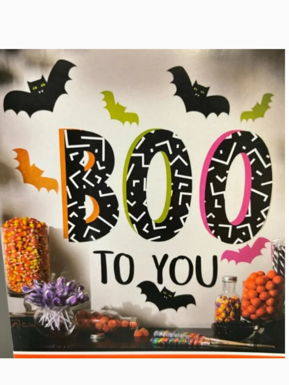 Reuseable Wall Decal HALLOWEEN BOO TO YOU Neon Vinyl Art Home Decoration